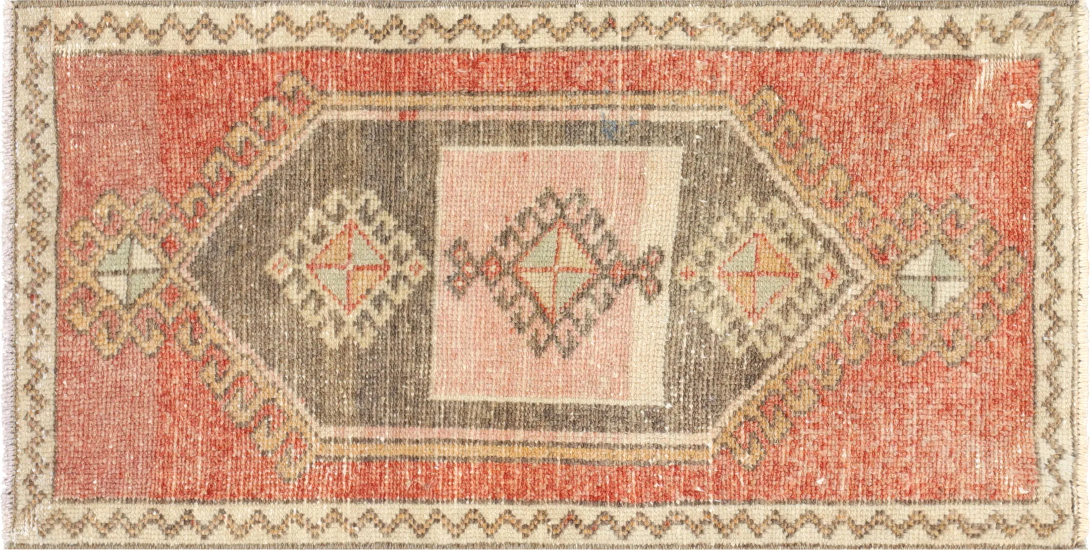 1960s Turkish Oushak Yastic -1'7" x 3'1" - Red