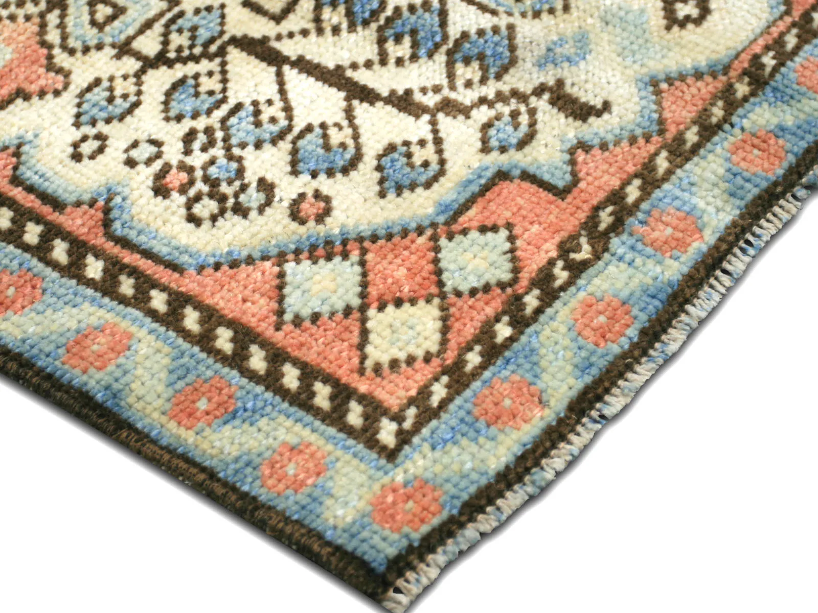 1960s Turkish Oushak Yastic -2'1" x 2'1" - Beige