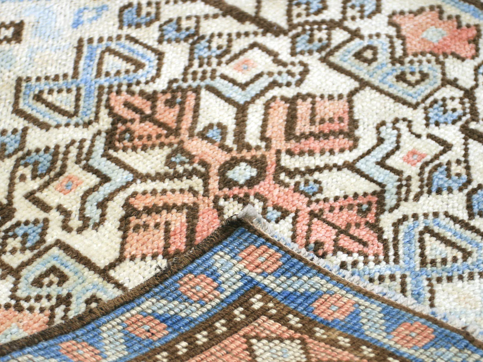 1960s Turkish Oushak Yastic -2'1" x 2'1" - Beige