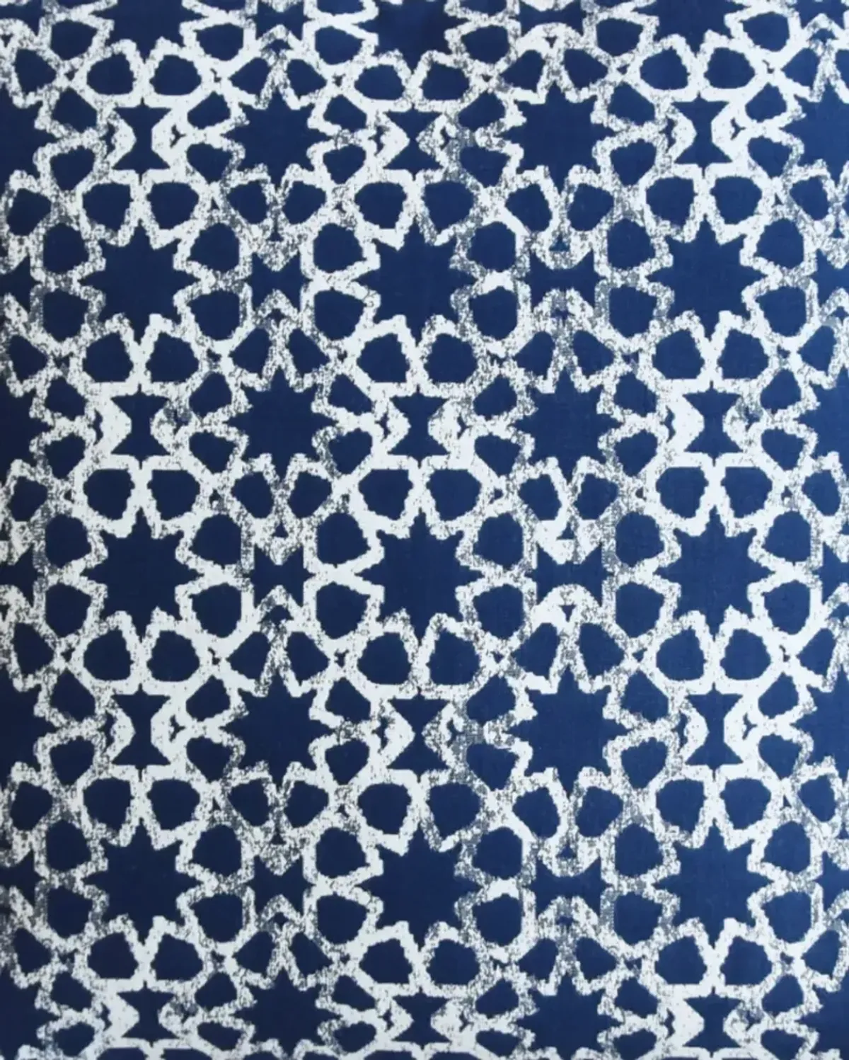 Blue & White Geometric Stars Pillow