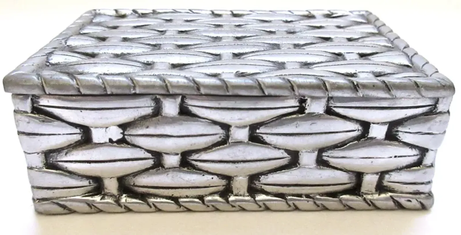 Pierre Deux Basketweave Pewter Box - Silver