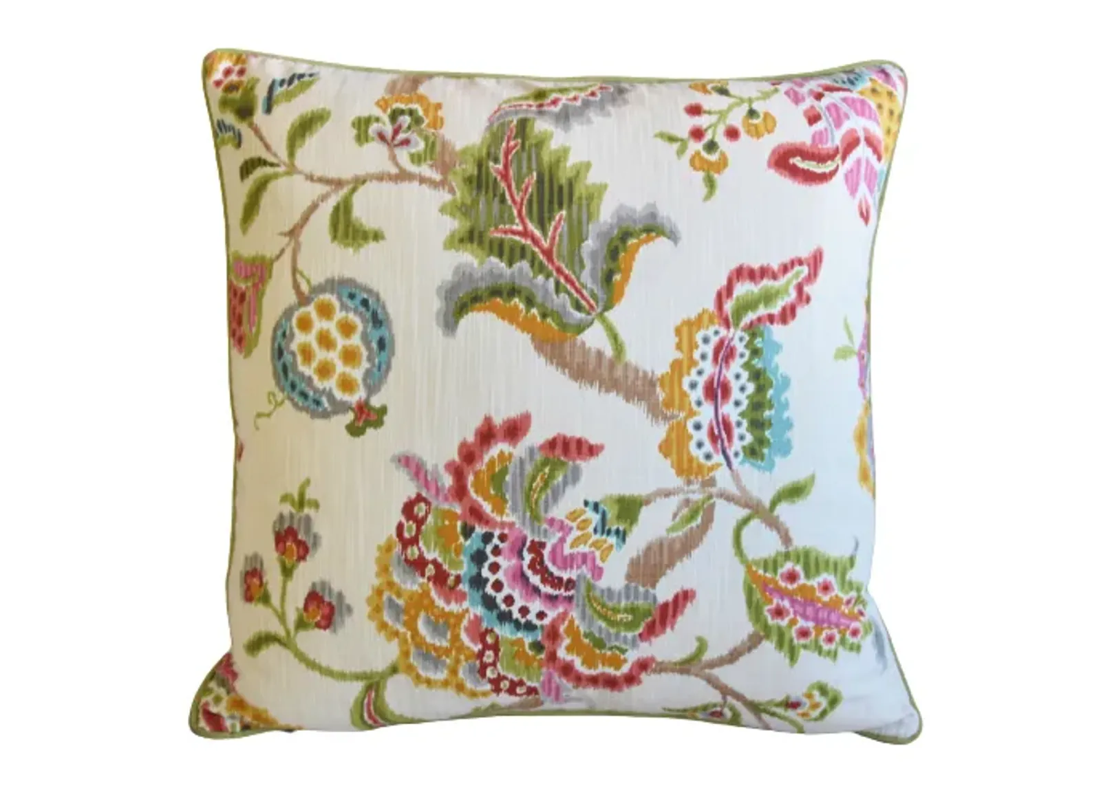 Colorful Botanical Floral Linen Pillow