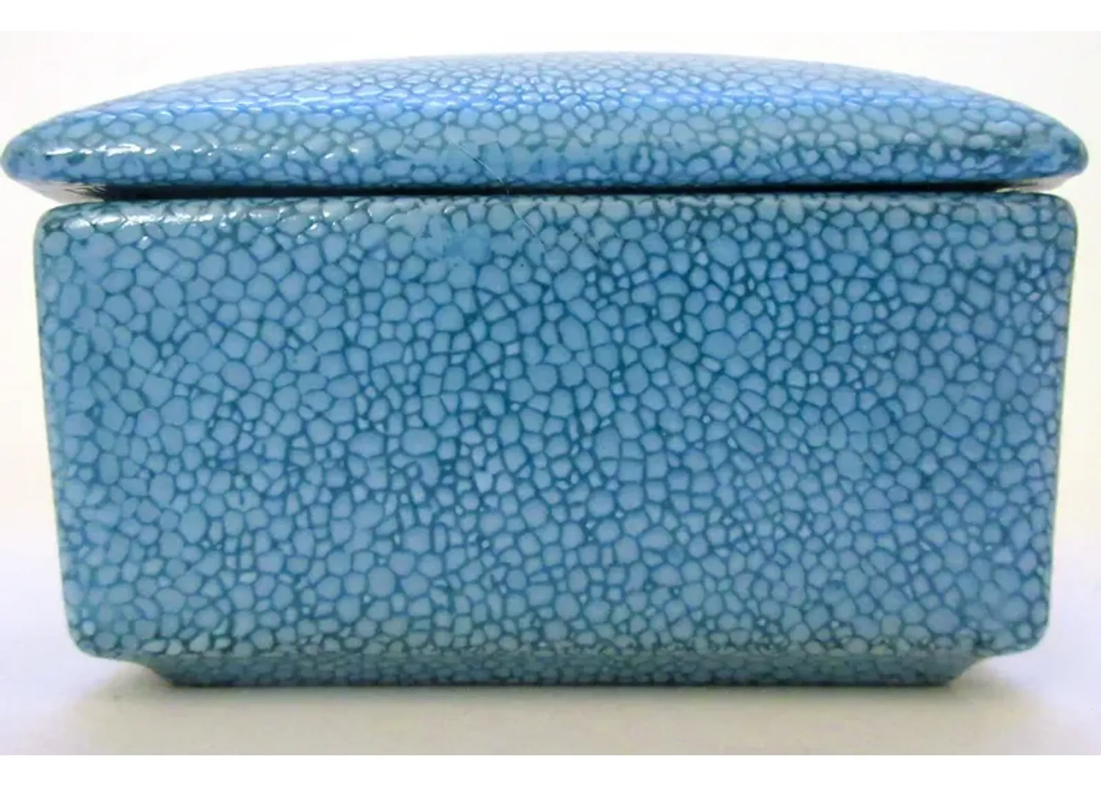 Porcelain Faux-Shagreen Box - Blue