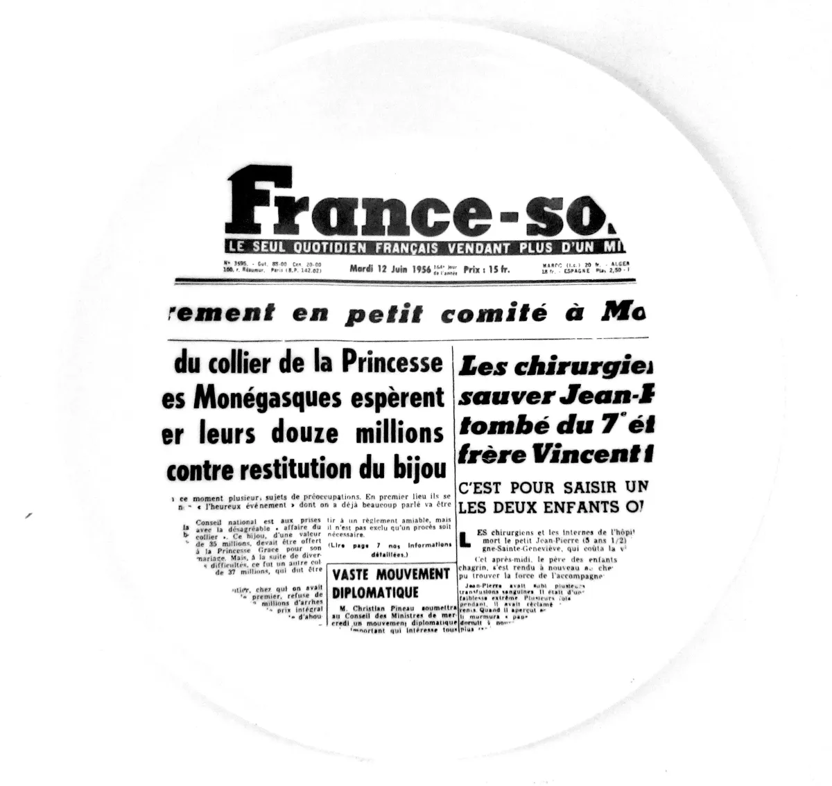 Fornasetti-Style MCM French Plate - Black