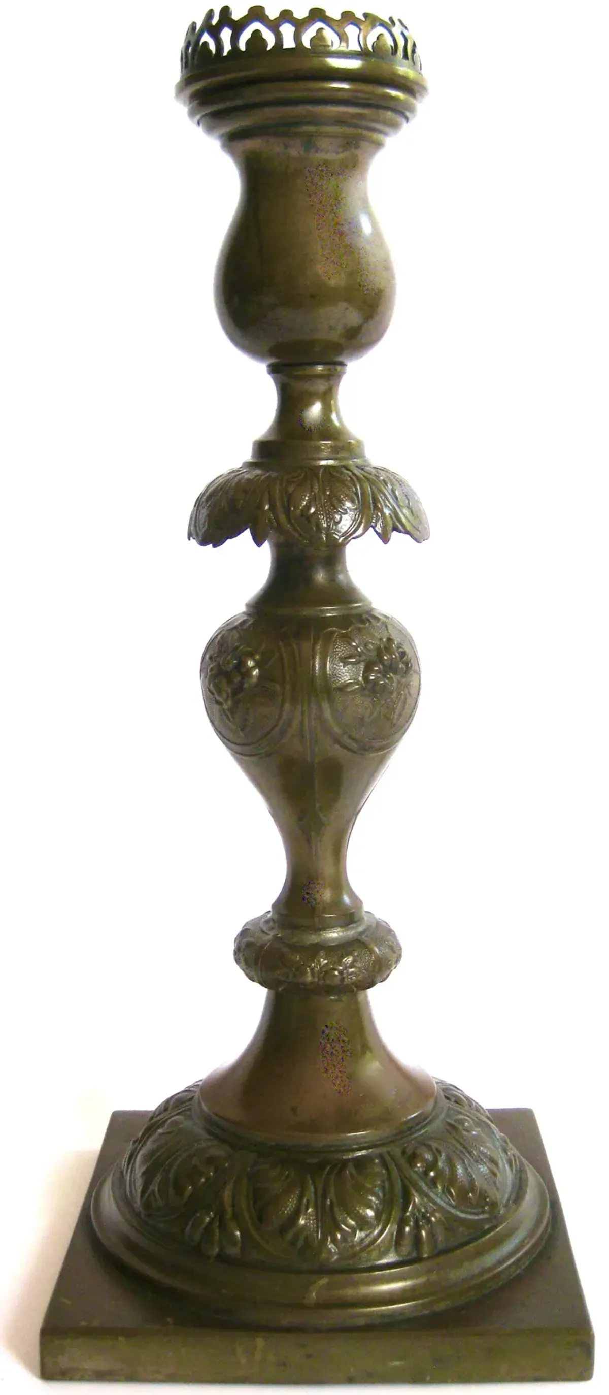 Oil-Rubbed European Candlesticks c. 1900 - Brown