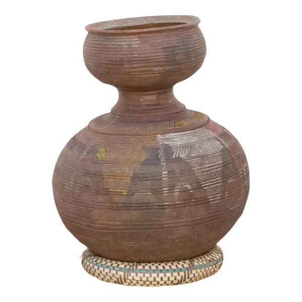Antique Nupe Tribe Water Vessel - de-cor - Brown