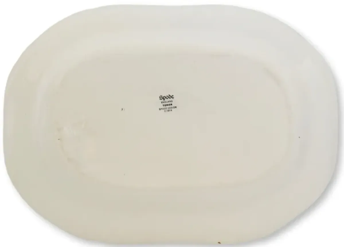 Spode Tpwer Flow Blue Platters - Set of 3