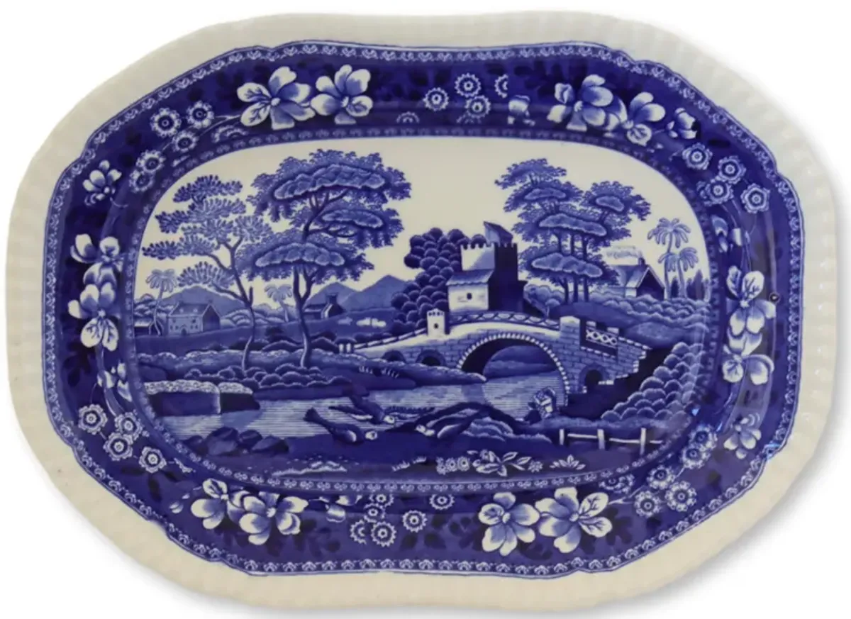 Spode Tpwer Flow Blue Platters - Set of 3