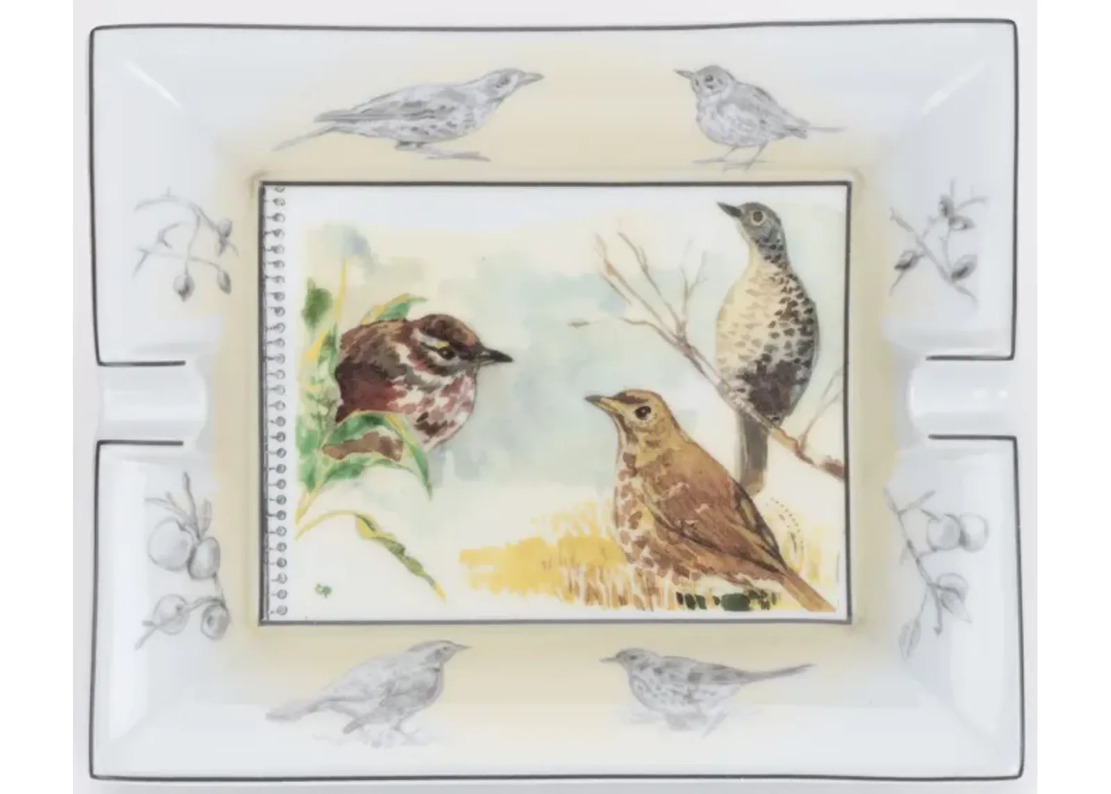 Hermès Porcelain Wild Birds Ashtray