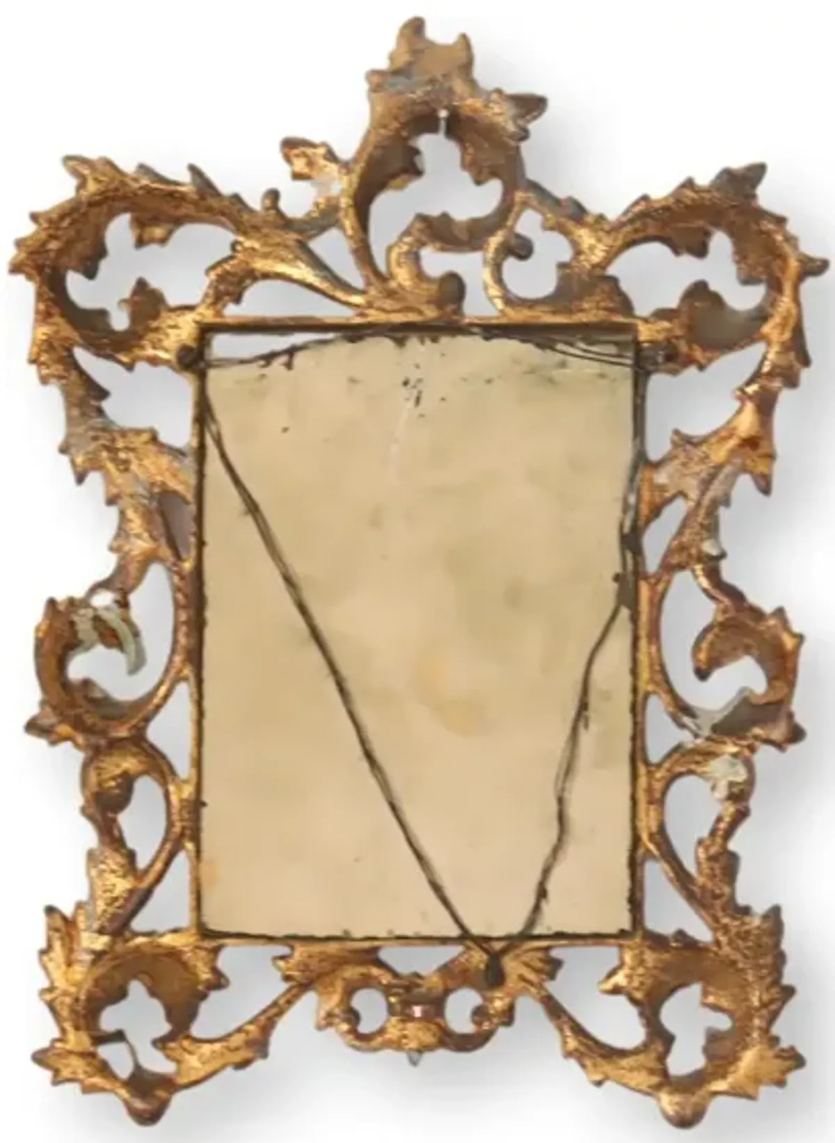 1960s Solid Brass Framed Mirror - Gold