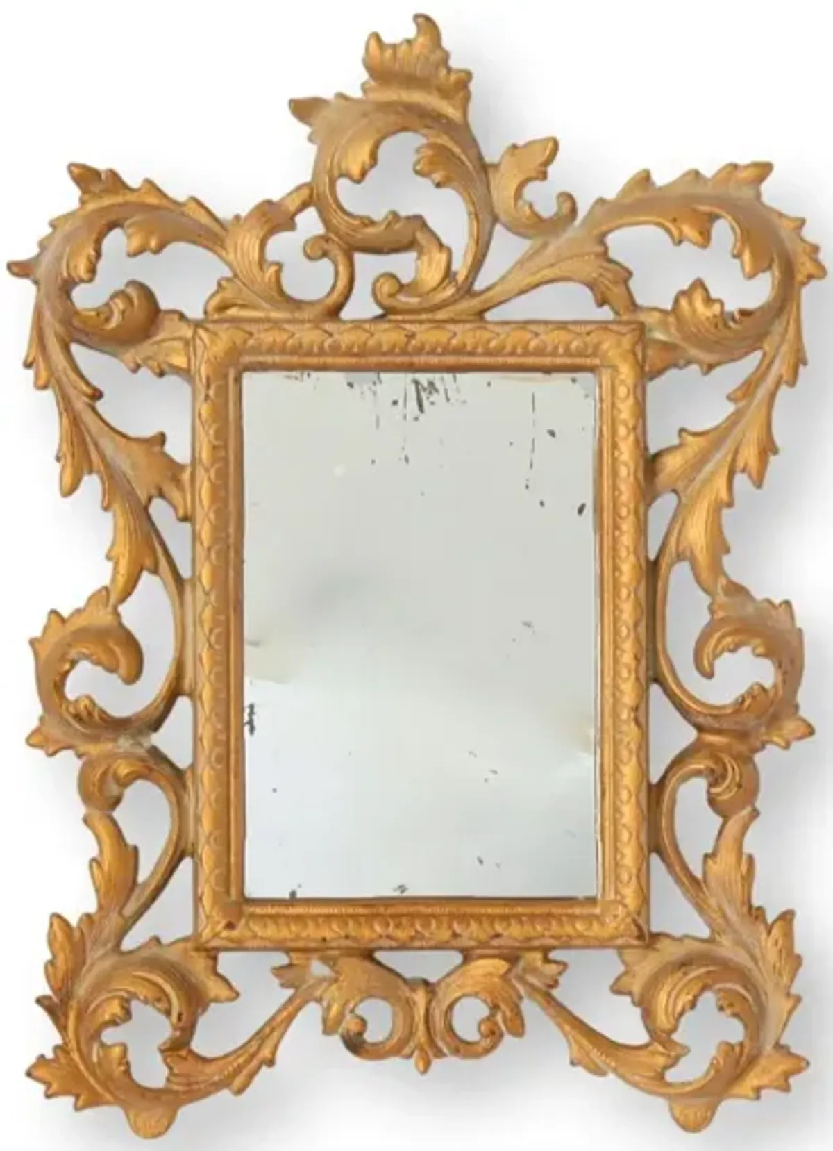 1960s Solid Brass Framed Mirror - Gold