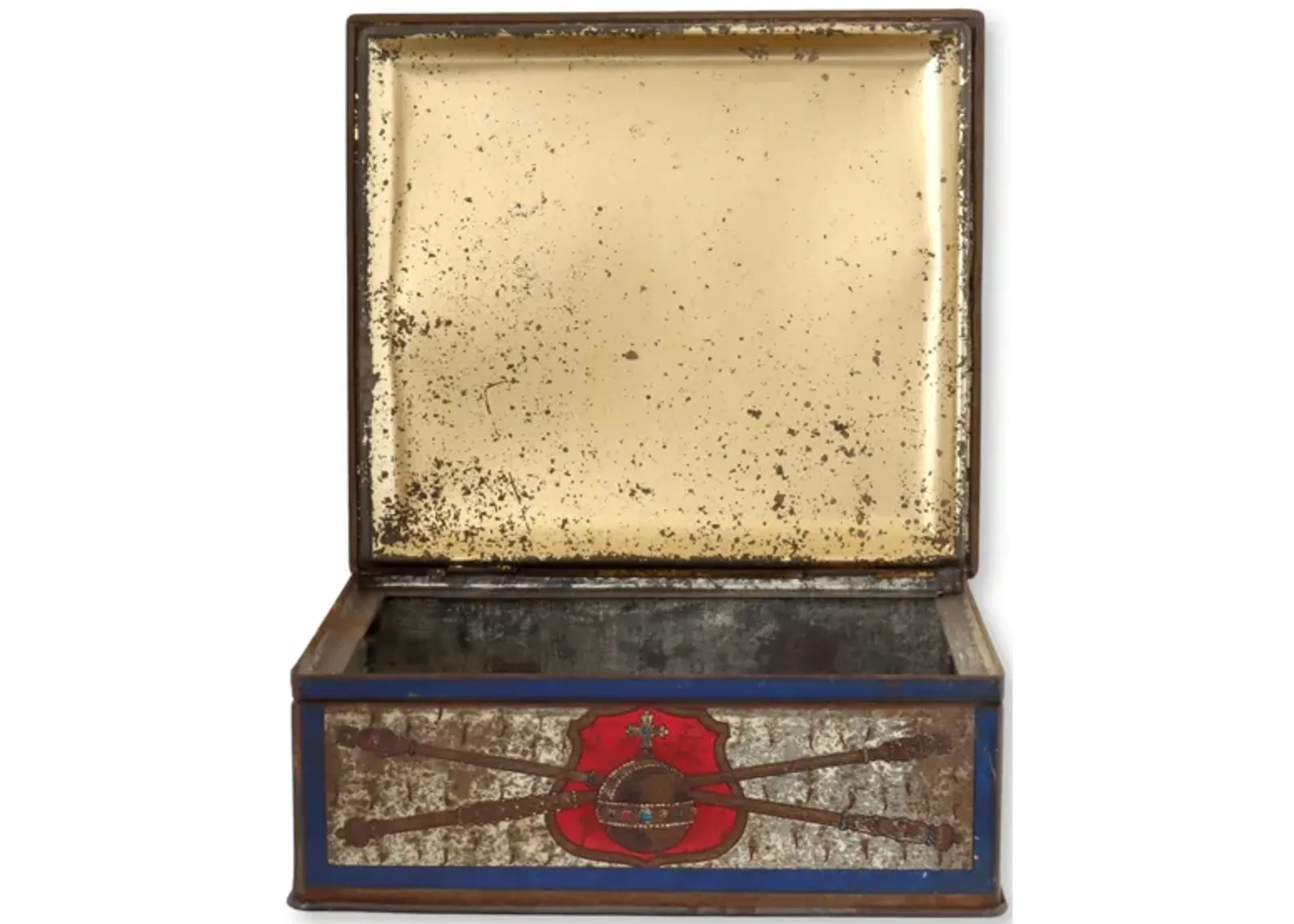 King George V & Queen Mary Biscuit Tin - Blue