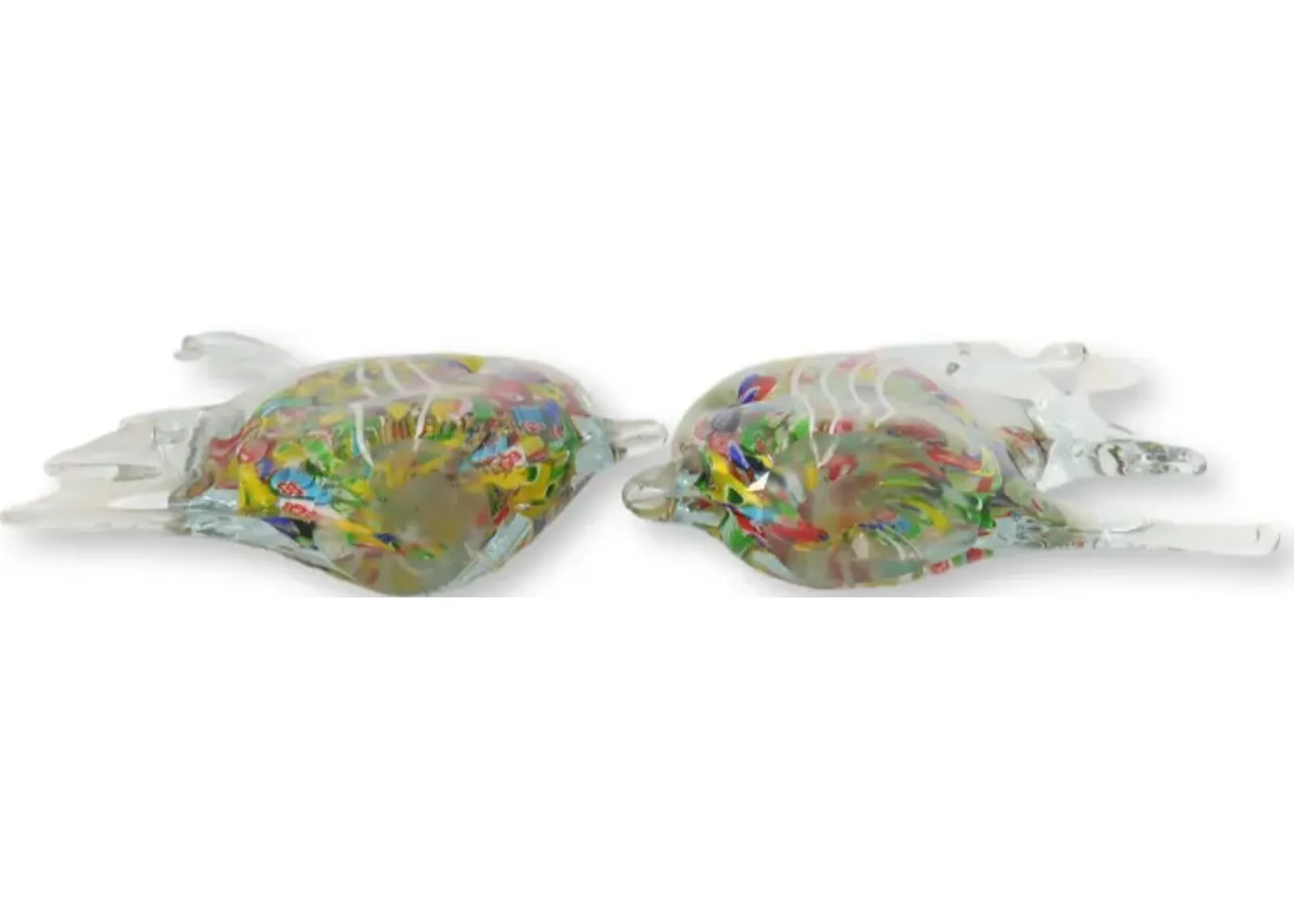 Large Italian Murano Glass Fish - Set of 2