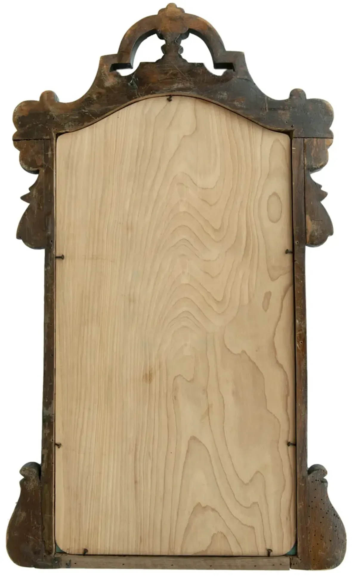 Hand Carved Crowned Wooden Mirror