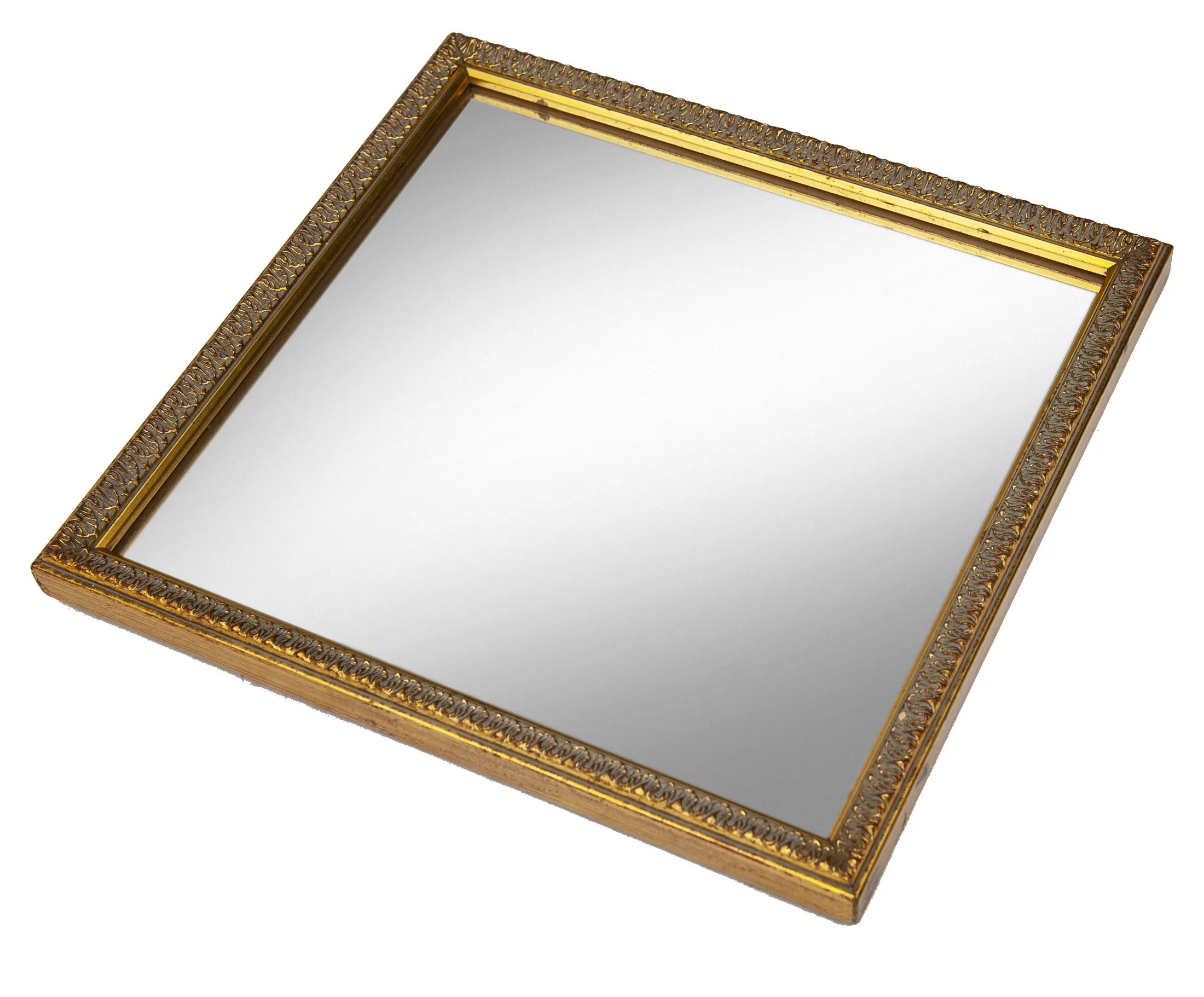 Square Gold Wall Mirror