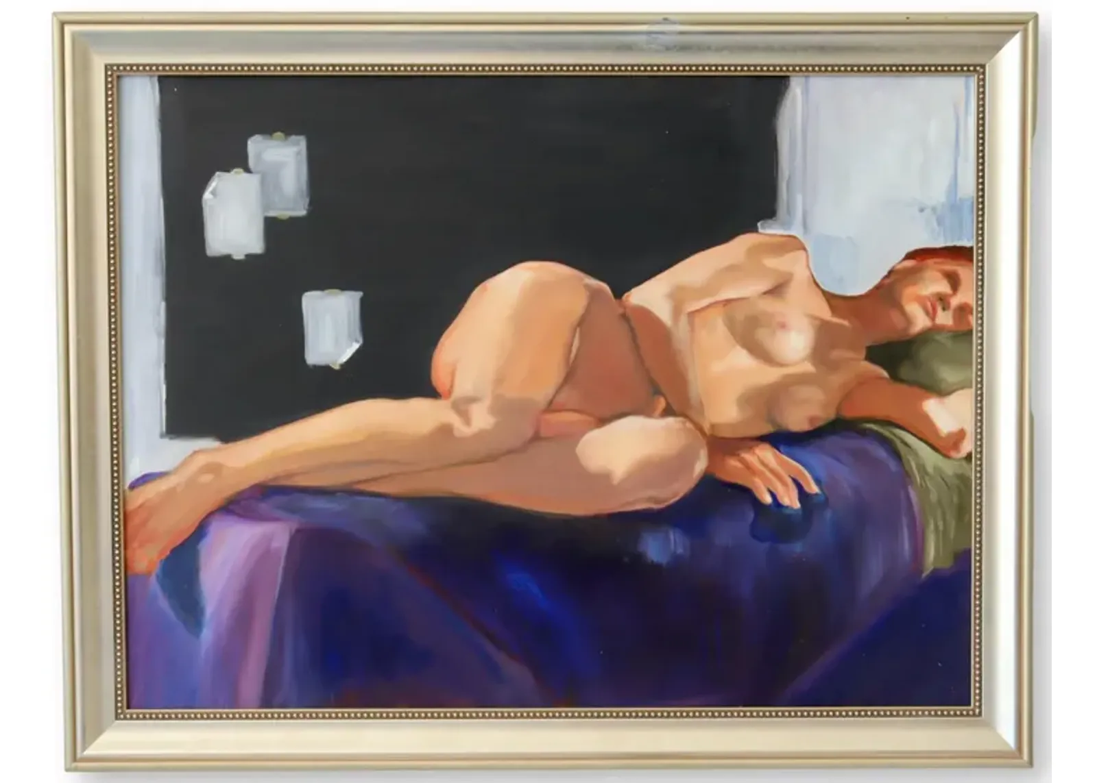 Limited Edition - Vintage Nude Framed Painting - Black