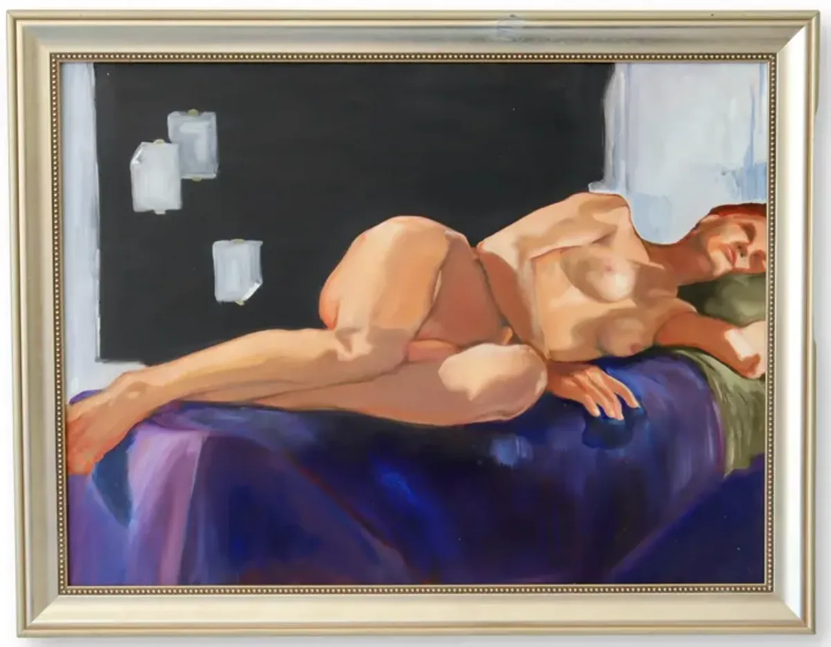 Limited Edition - Vintage Nude Framed Painting - Black