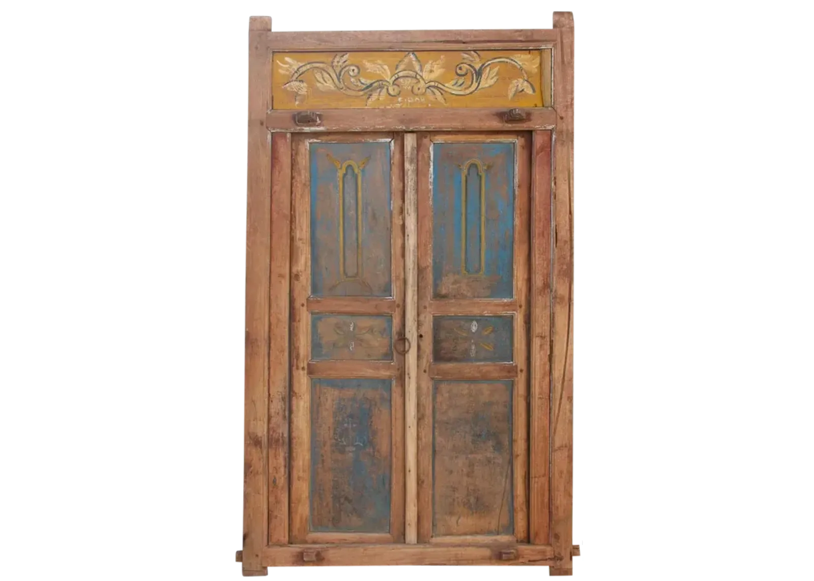 19th Century Painted Javanese Door - Blue