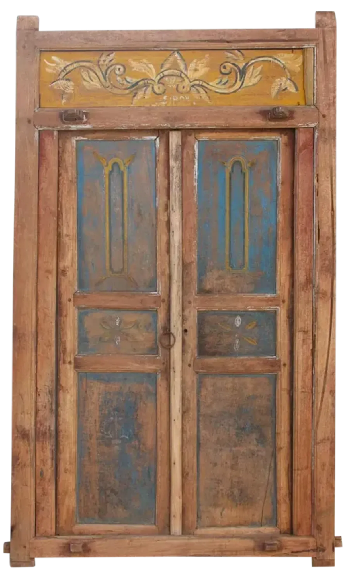 19th Century Painted Javanese Door - Blue