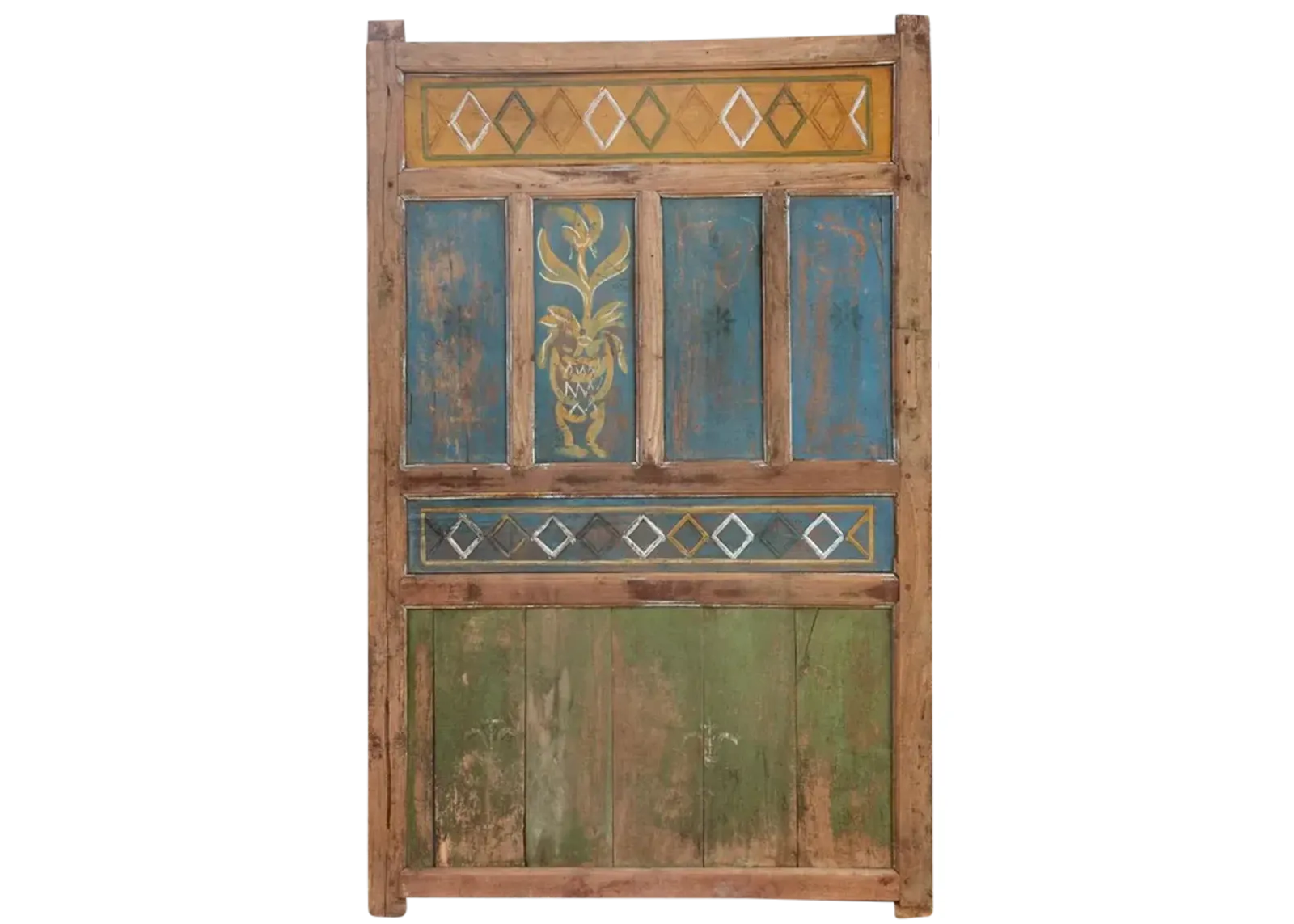 Antique Balinese Architecture Door Panel - Blue