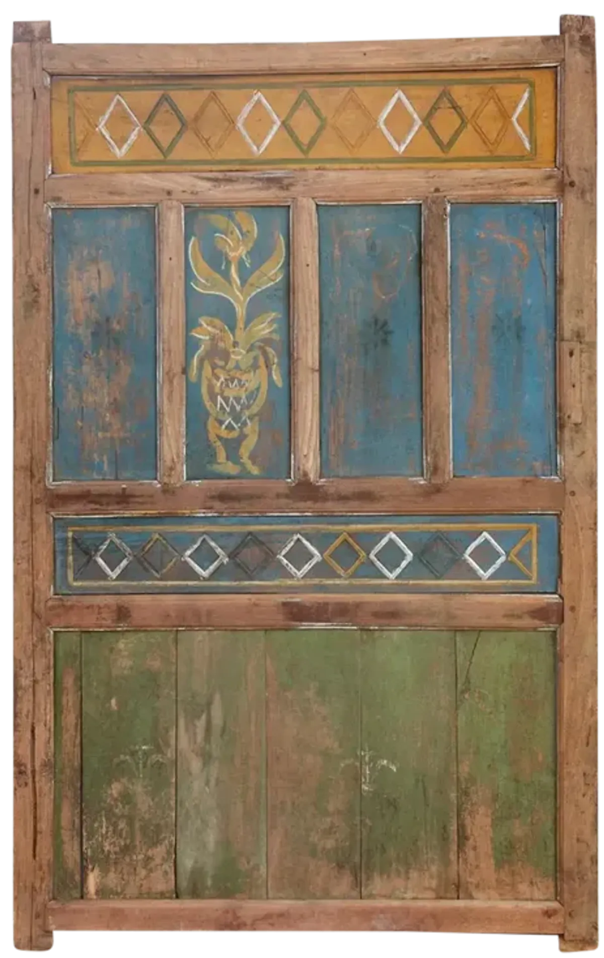 Antique Balinese Architecture Door Panel - Blue