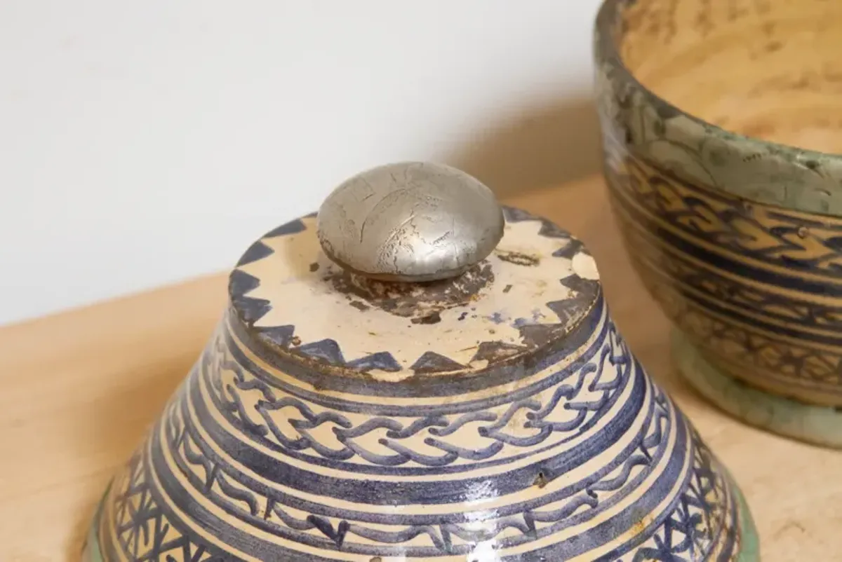 Vintage Moroccan Ceramic Vase - de-cor - Green