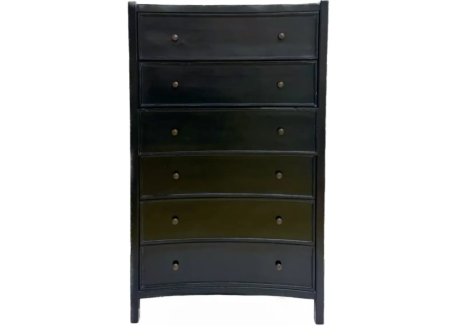 Tall Charcoal Concave Chest Of Drawers - Black