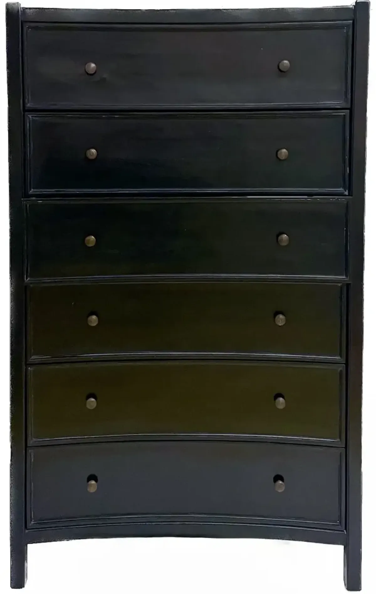 Tall Charcoal Concave Chest Of Drawers - Black