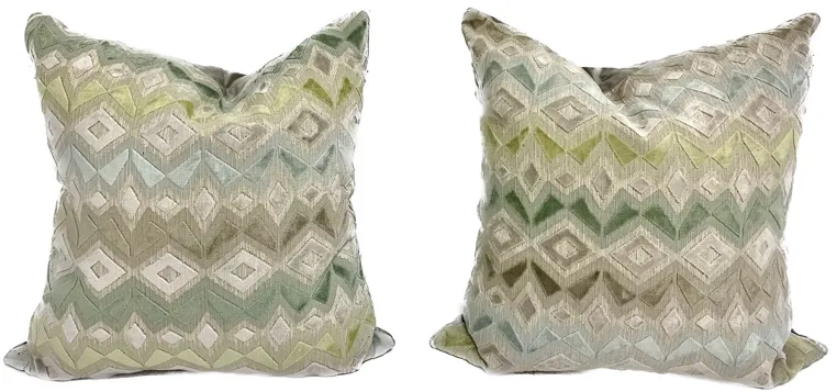 Velvet Zig Zag Pattern Velvet - PR - Green