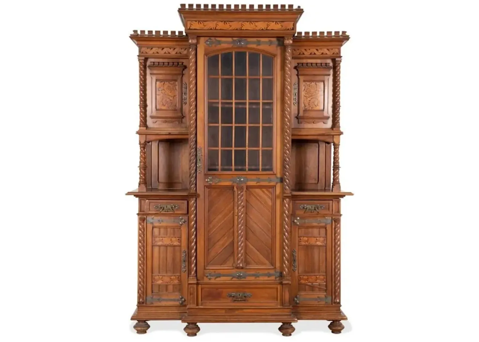 Bastet French Oak Buffet A Deux Corps - Brown