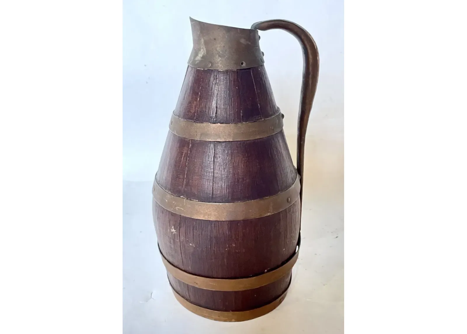 Antique Alsacian Barrel Pitcher - Brown