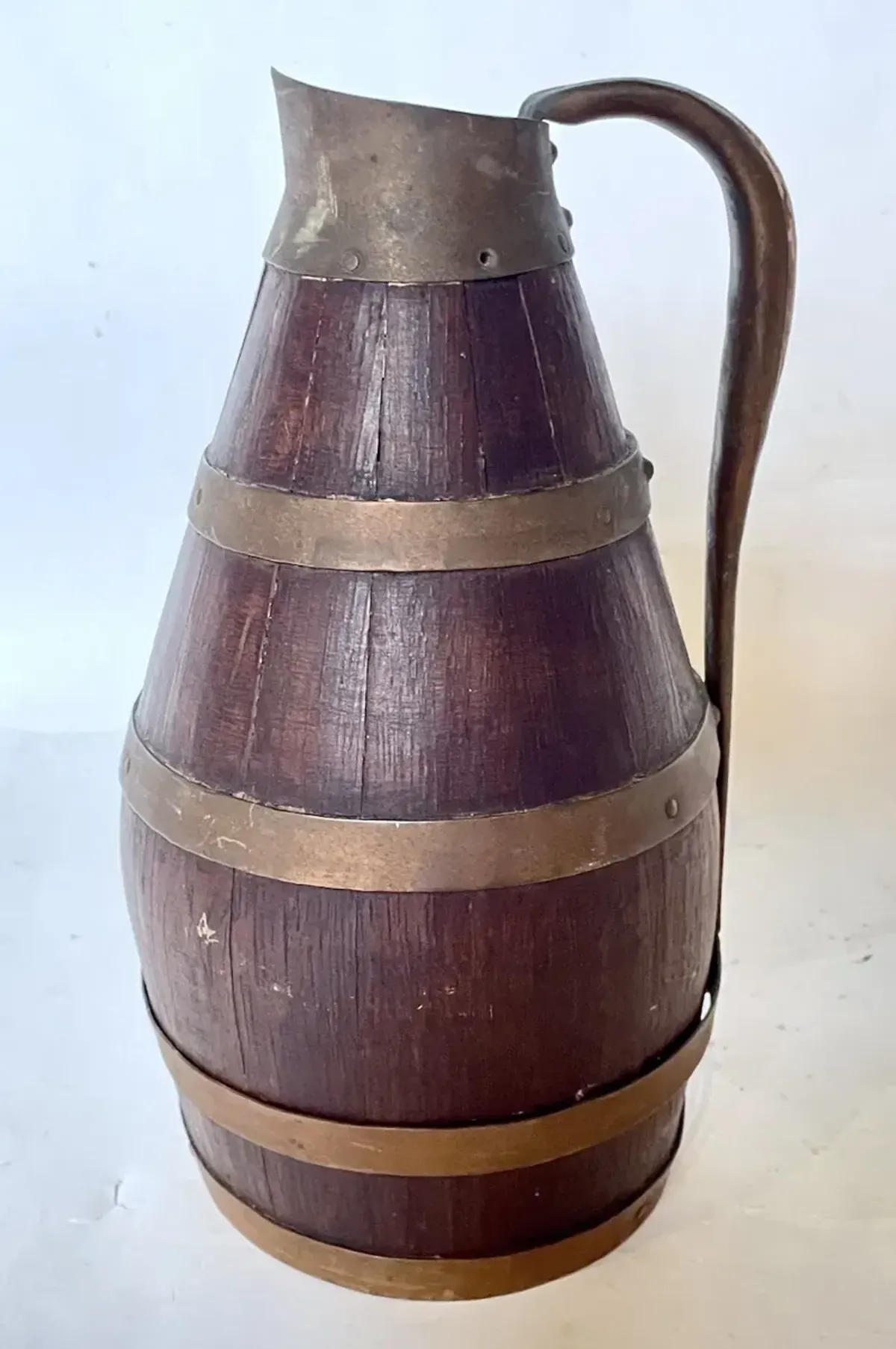 Antique Alsacian Barrel Pitcher - Brown