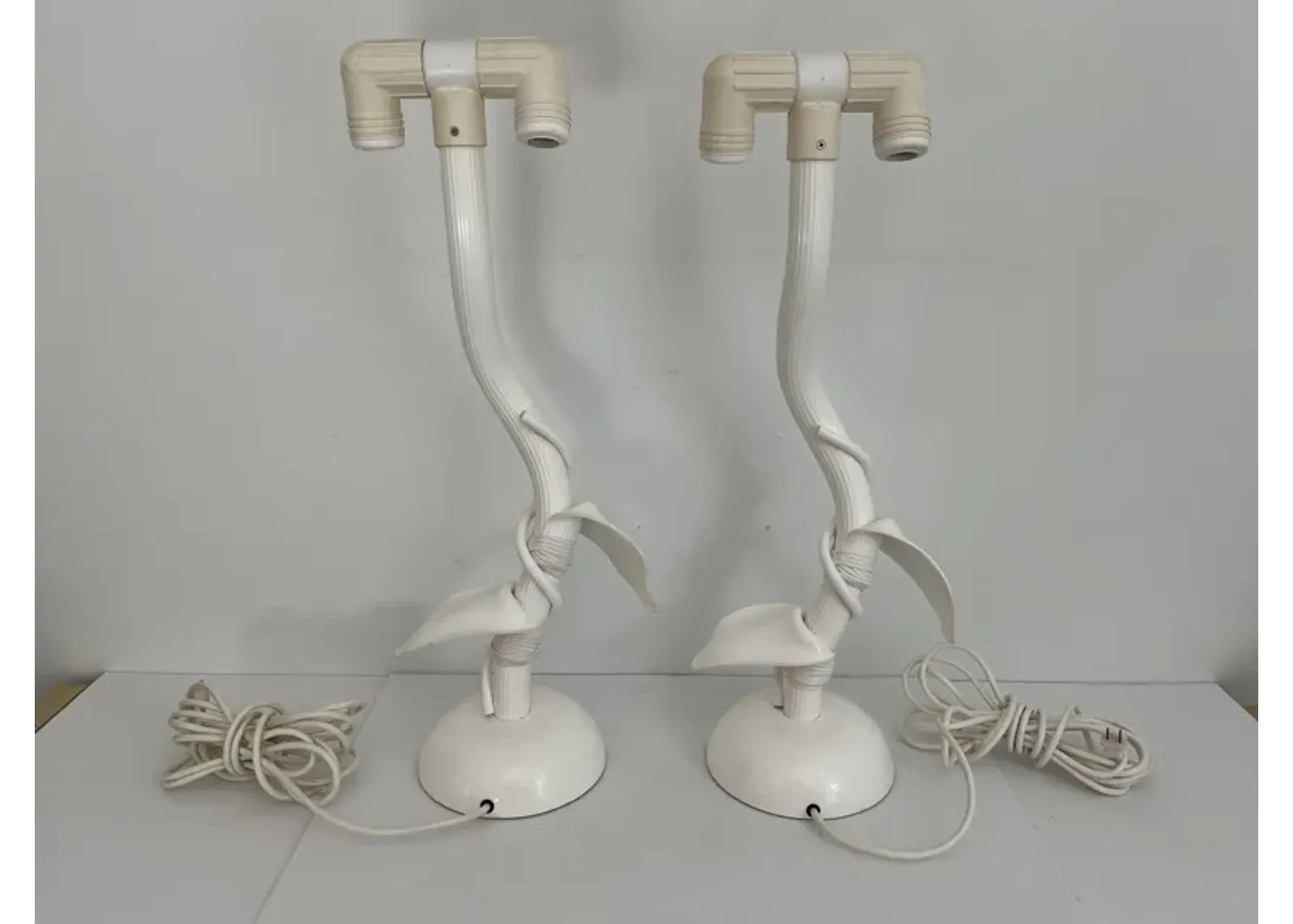 1970s Eden Roc Vine & Leaf Lamps - Set of 2