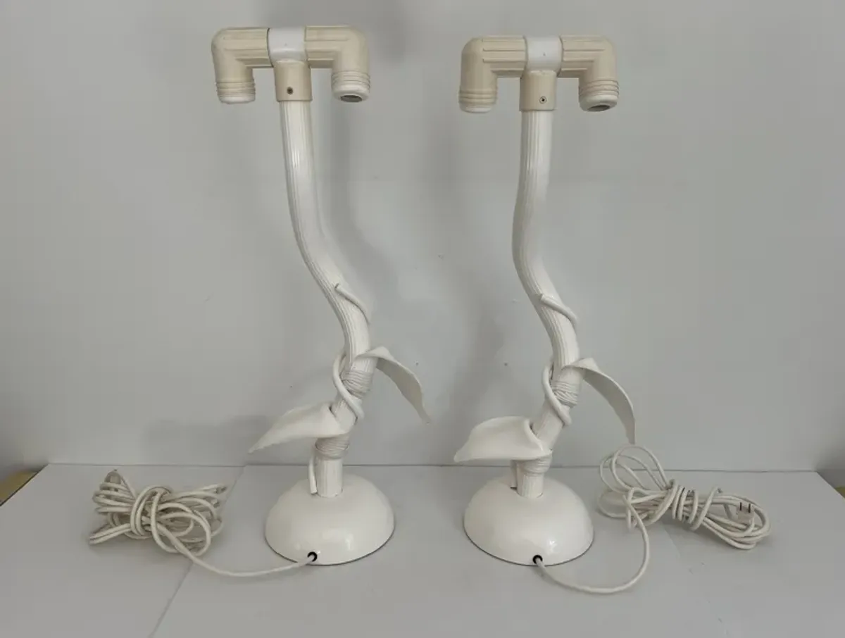 1970s Eden Roc Vine & Leaf Lamps - Set of 2