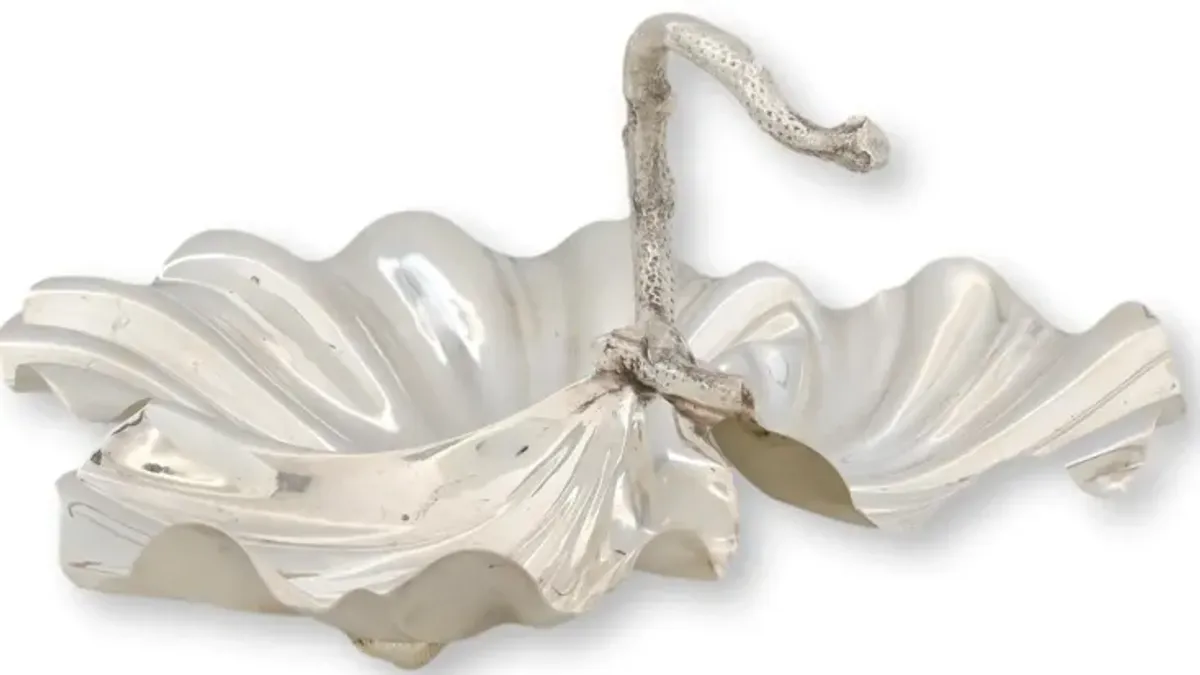 Silverplate Seashore Triple Serving Dish