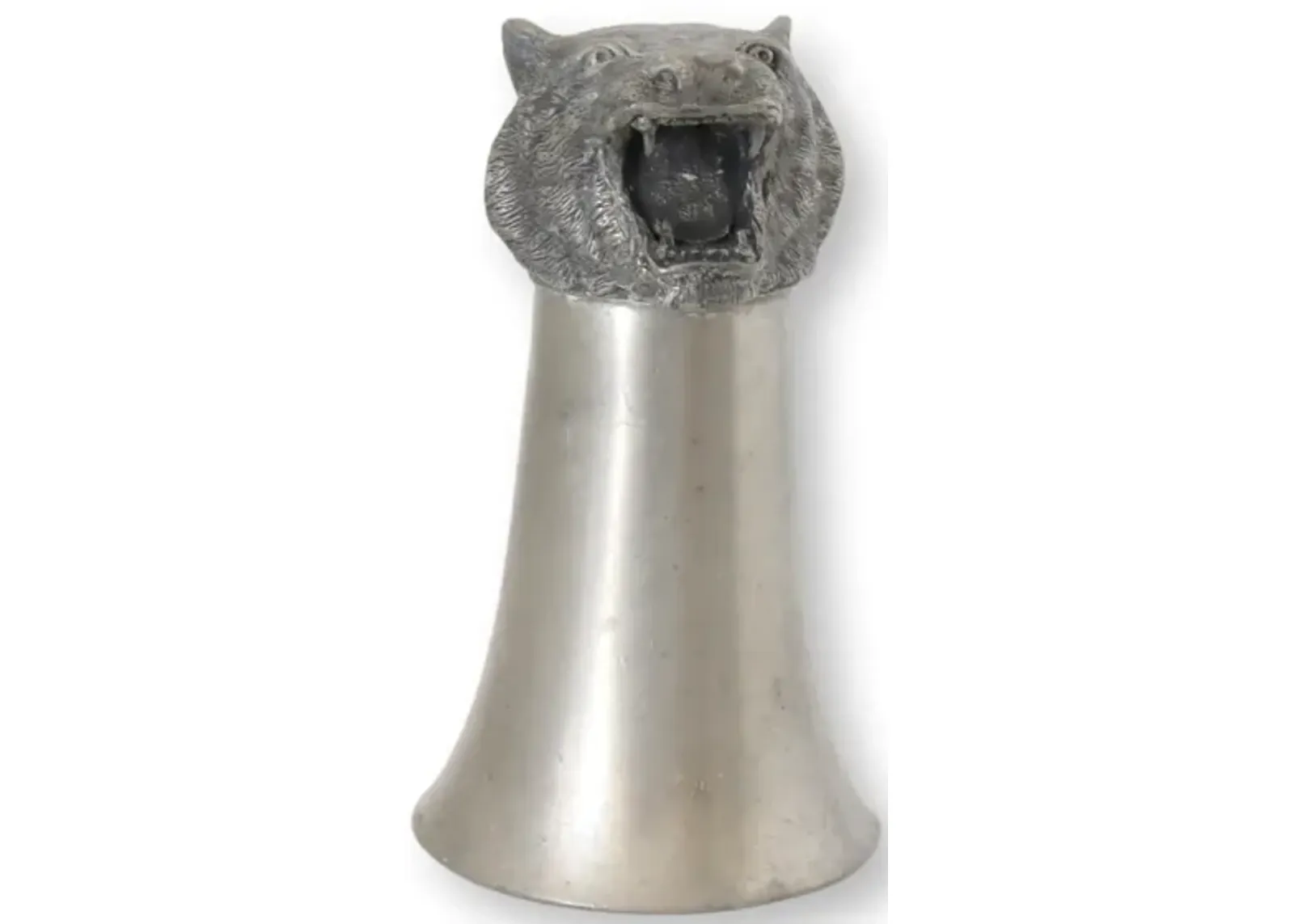 French Pewter Tiger Stirrup Cup