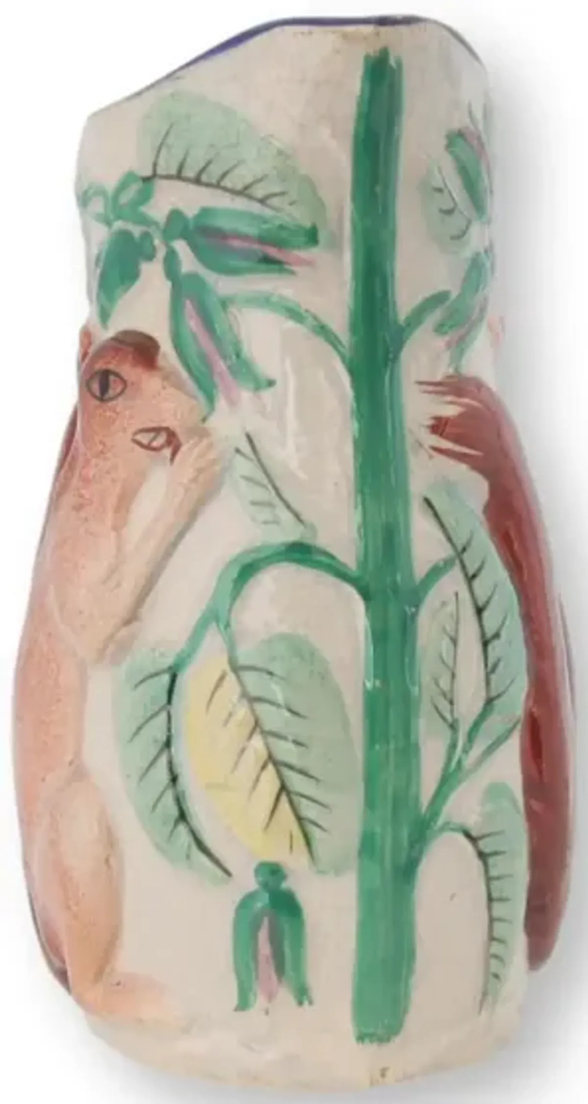 Antique Staffordshire Squirrel Cream Jug - Green