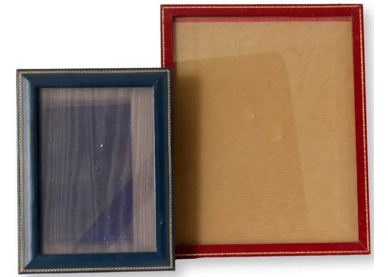 English Leather Picture Frames - Set of 2