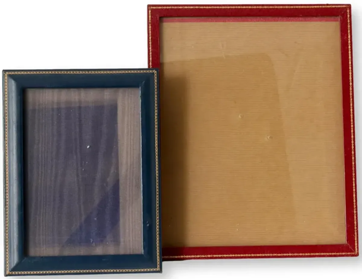 English Leather Picture Frames - Set of 2