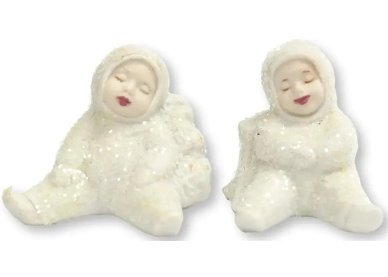 German Porcelain Snowbabies - Set of 2