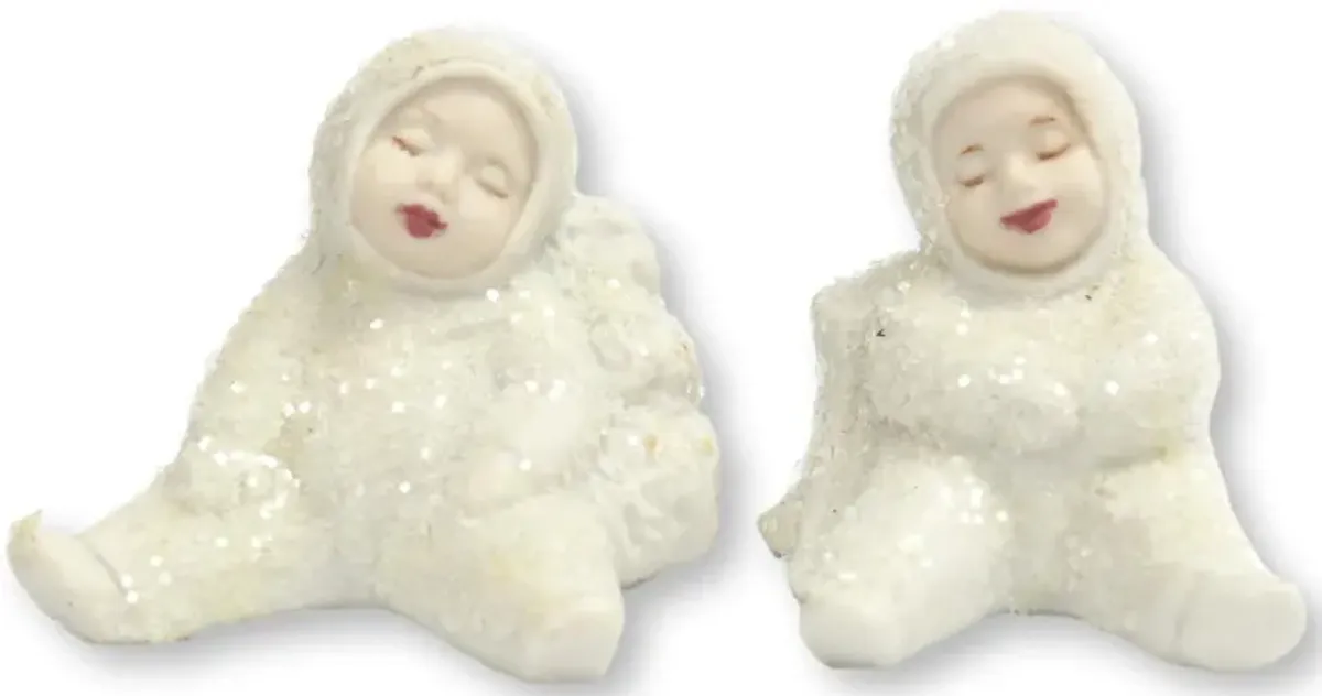 German Porcelain Snowbabies - Set of 2