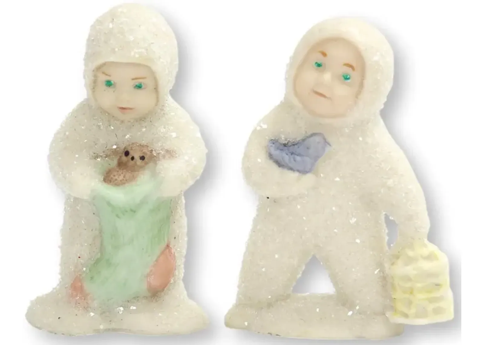 German Porcelain Snowbabies - Set of 2