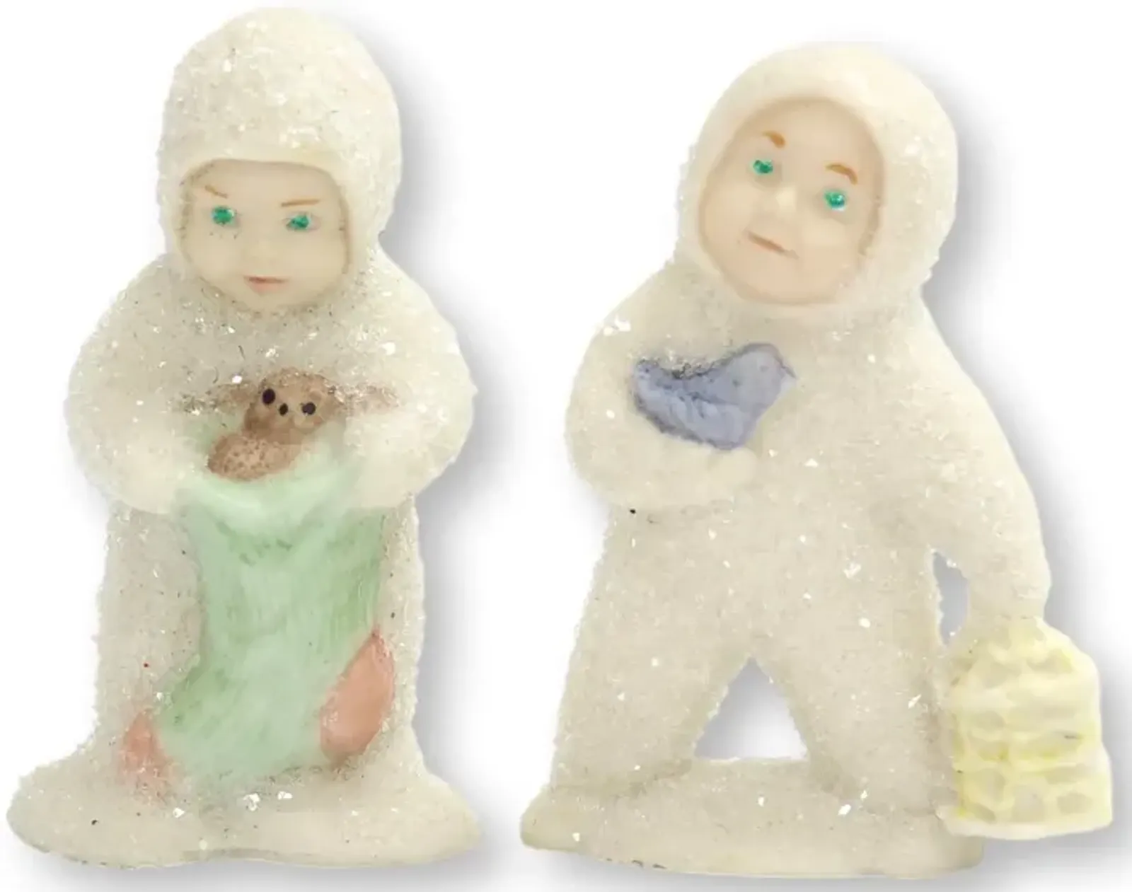 German Porcelain Snowbabies - Set of 2