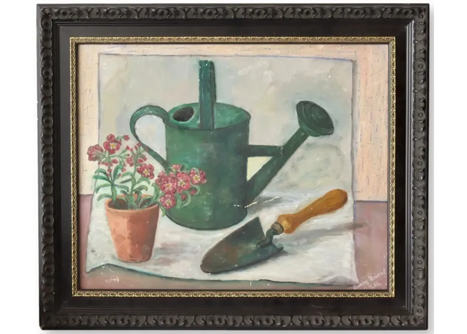 Midcentury French Garden Still Life - Black