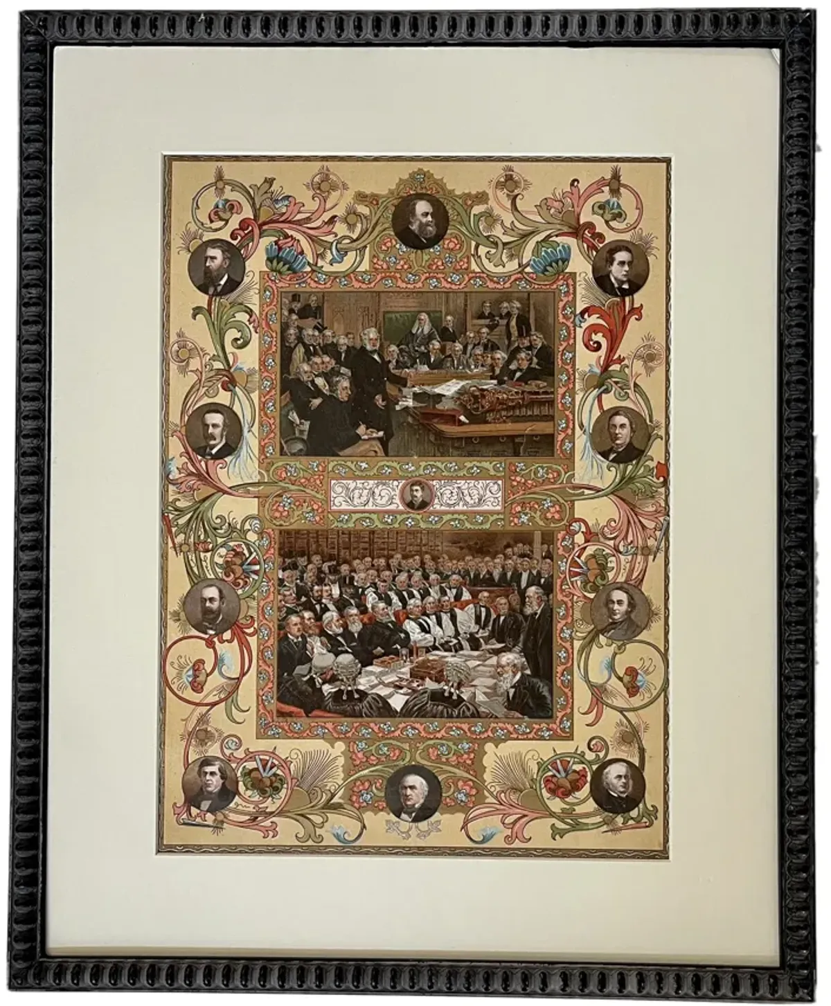 1897 House of Commons Chromolithograph - Black