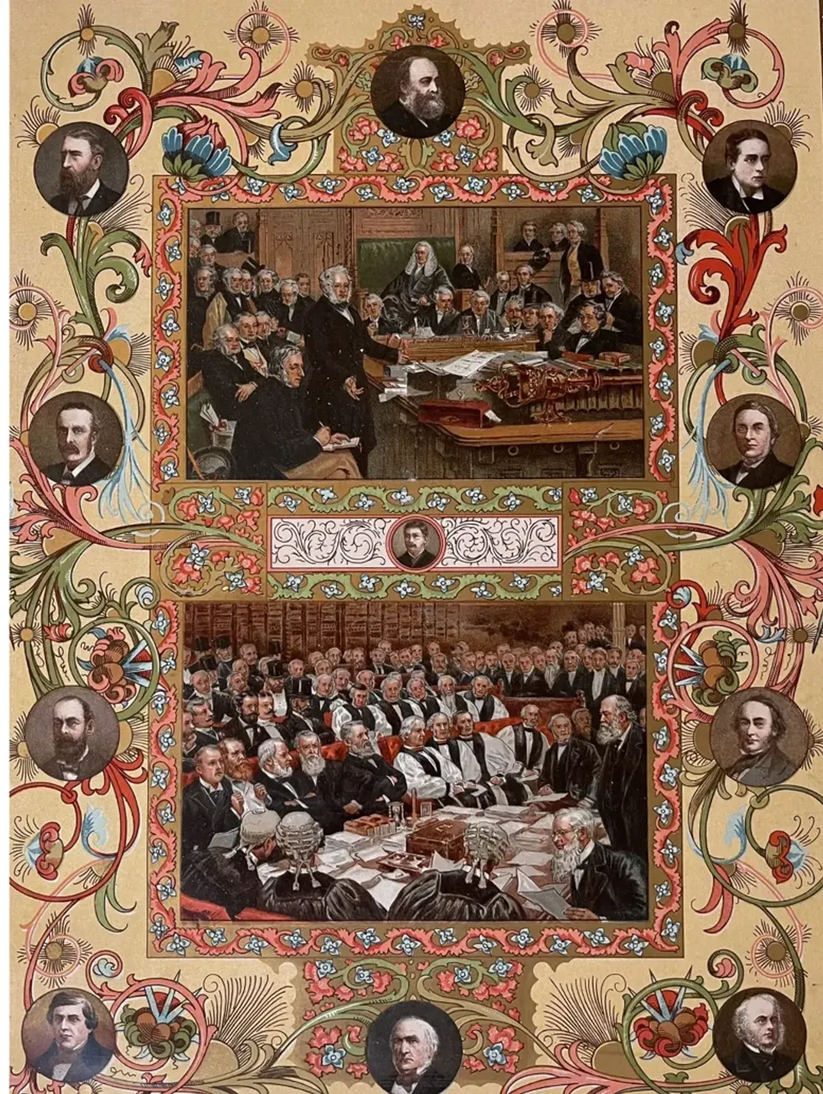 1897 House of Commons Chromolithograph - Black