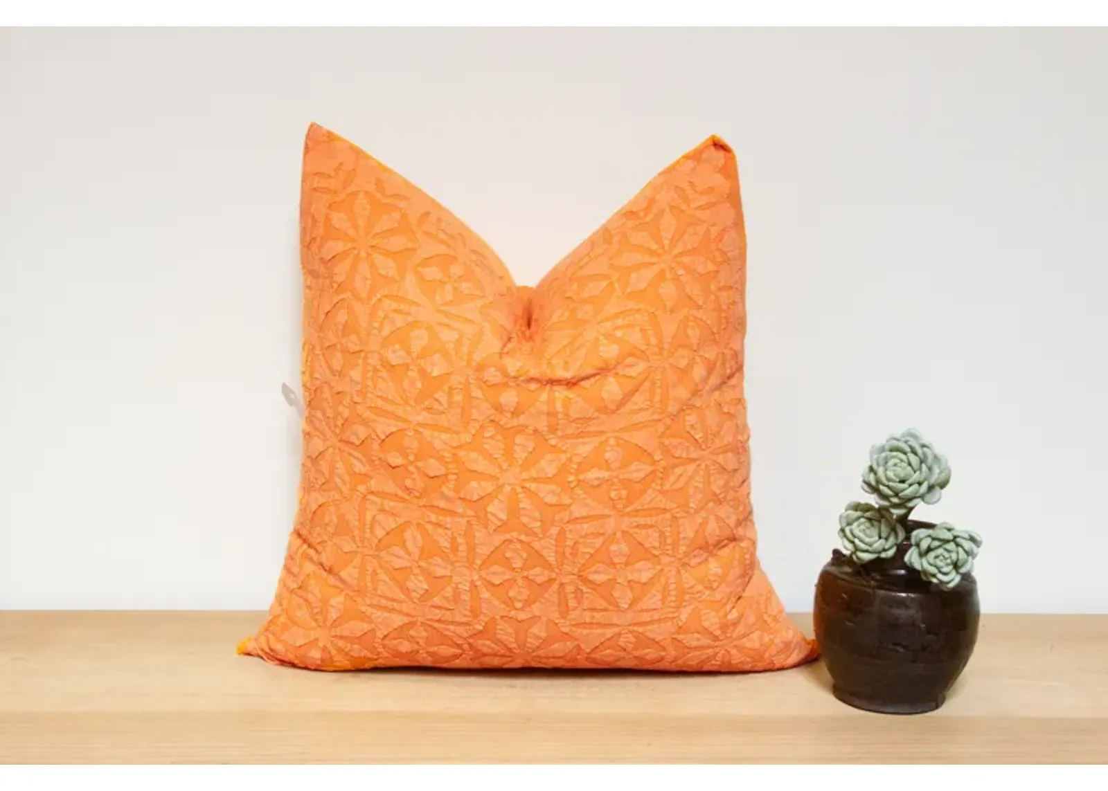 Pastel Orange Handmade Pillow Cover