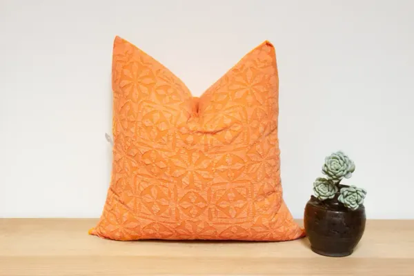 Pastel Orange Handmade Pillow Cover - de-cor