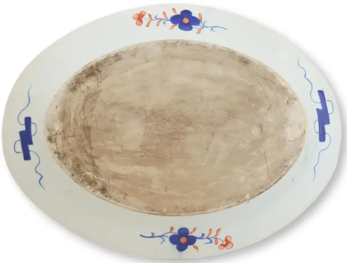 C-18 Chinese Export Tobacco Leaf Platter - Blue