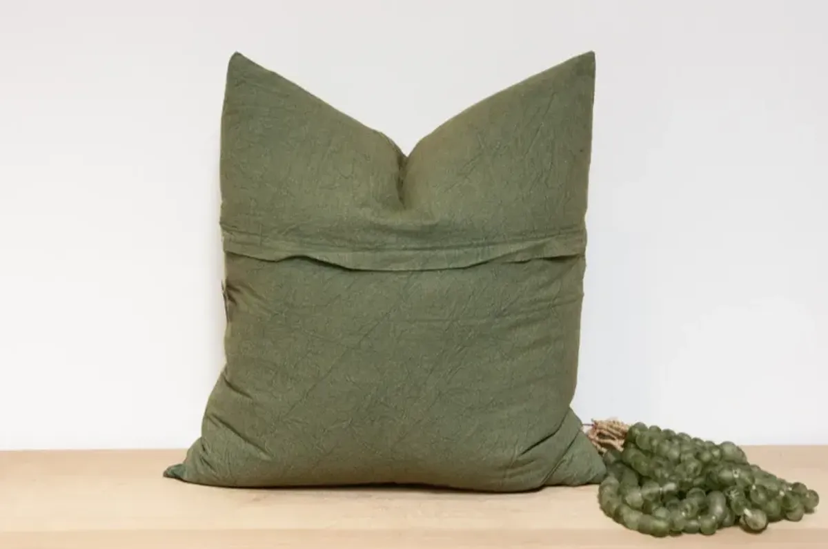 Pigment Green Handmade Pillow Cover